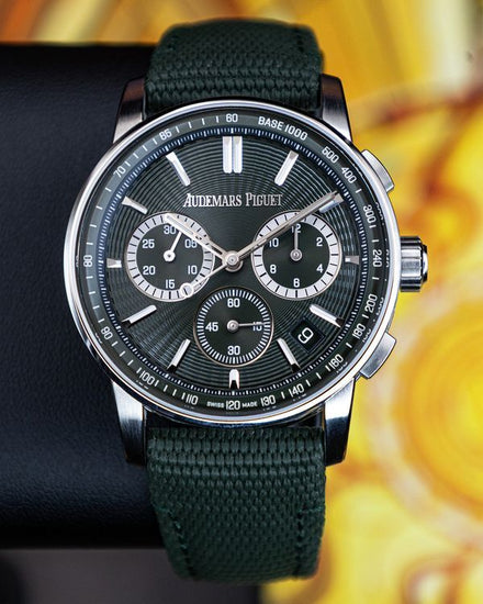 2026 Audemars Piguet Code 11.59 Chronograph 41MM Green Dial Textile Strap (26393ST.OO.A056KB.01)