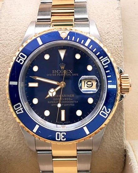 2001 Rolex Submariner Date "Bluesy" 40MM Blue Dial Two-Tone Oyster Bracelet (16613)