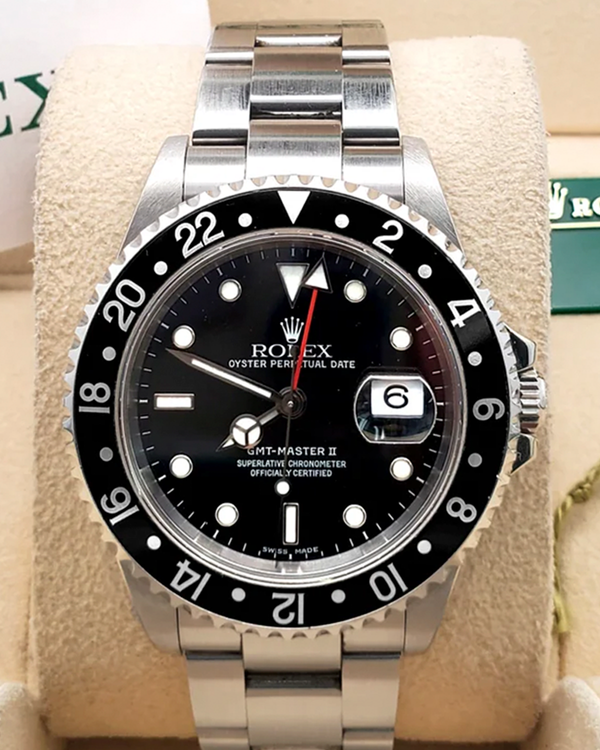 2004 Rolex GMT-Master II 40MM Black Dial Oyster Bracelet (16710)