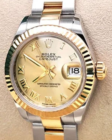 2018 Rolex Lady-Datejust 28MM Champagne Dial Two-Tone Oyster Bracelet (279173)