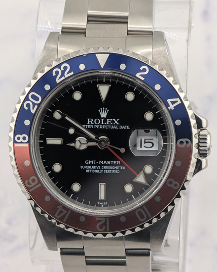 No Reserve - 1999 (A Serial) Rolex GMT-Master "Pepsi" 40MM Black Dial Oyster Bracelet (16700)