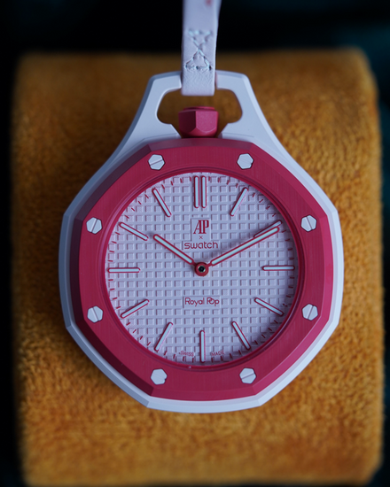 No Reserve - 2026 Audemars Piguet Royal Pop X Swatch "Otto Rosso" 40MM Pink Dial Leather Strap (SSX03R100N)