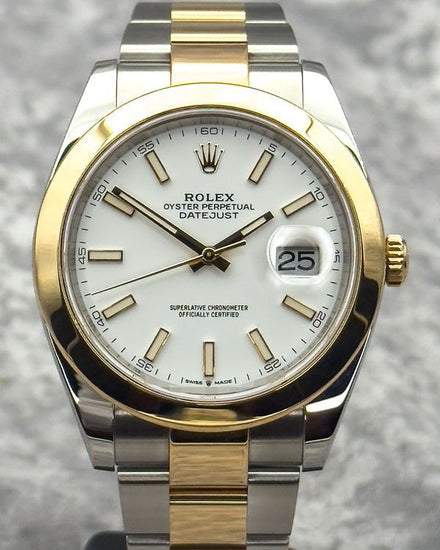 2022 Rolex Datejust 41MM White Dial Two-Tone Oyster Bracelet (126303)
