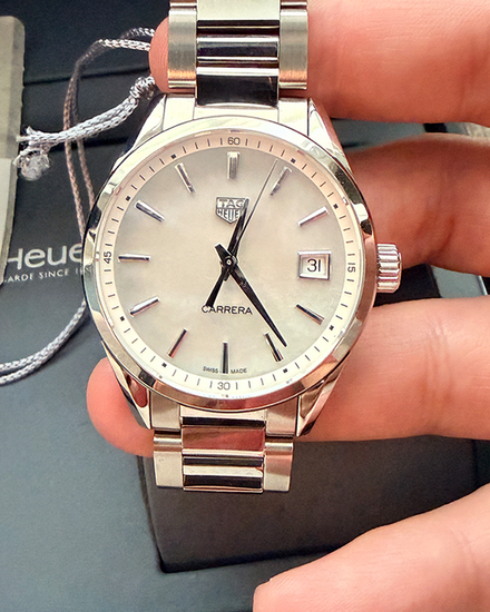 2024 Tag Heuer Carrera 36MM Quartz Mother of Pearl Steel Bracelet (WBK1311.BA0652)