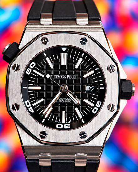 No Reserve - 2019 Audemars Piguet Royal Oak Offshore Diver 42MM Black Dial Rubber Strap (15710ST.OO.A002CA.01)