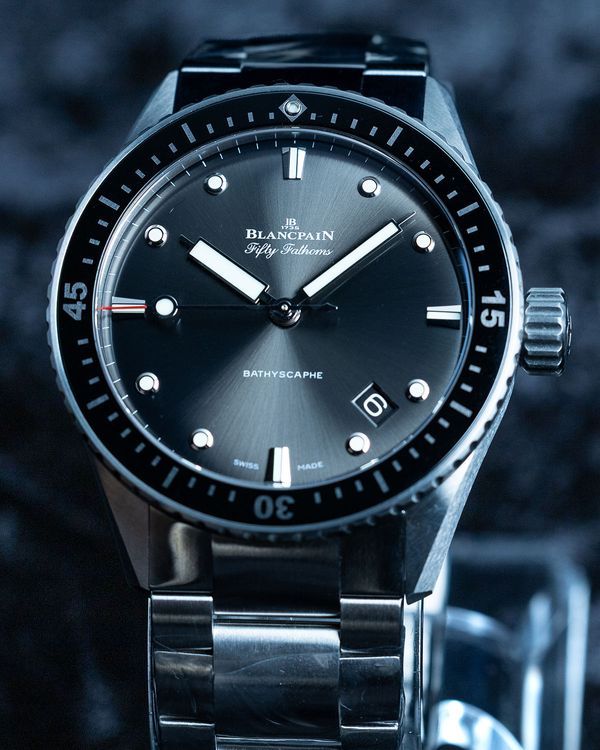 2026 Blancpain Fifty Fathoms Bathyscaphe 43MM Grey Dial Steel Bracelet (5000-1110-71S)