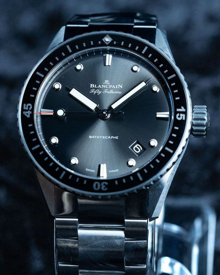 2026 Blancpain Fifty Fathoms Bathyscaphe 43MM Grey Dial Steel Bracelet (5000-1110-71S)