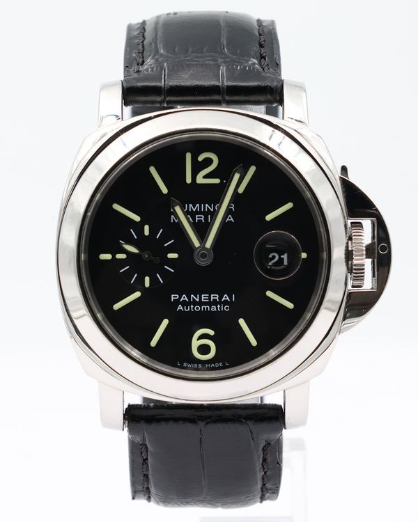 Panerai Luminor Marina 44MM Black Dial Leather Strap (PAM00104)
