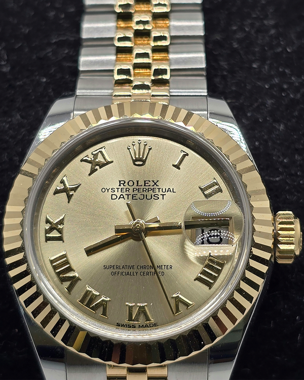2018 Rolex Lady-Datejust 28MM Champagne Dial Two-Tone Super Jubilee Bracelet (279173)