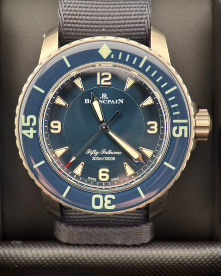 Blancpain Fifty Fathoms 45MM Blue Dial Textile Strap (5015-12B40-NAOA)