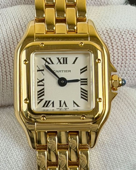 2026 Cartier Panthère De Cartier 25MM Quartz Silver Dial Yellow Gold Bracelet (WGPN0048)