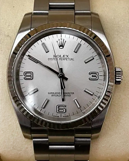 2007 Rolex Oyster Perpetual 36MM Silver Dial Oyster Bracelet (116034)