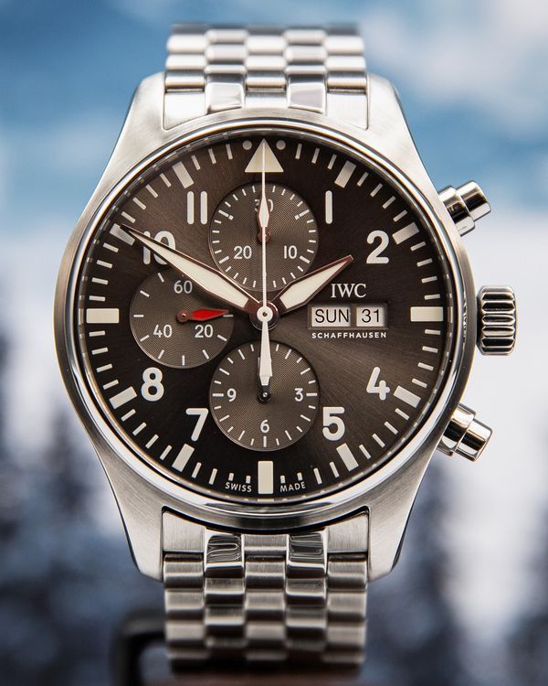 2018 IWC Schaffhausen Pilot Spitfire Chronograph 43MM Grey Dial Steel ...