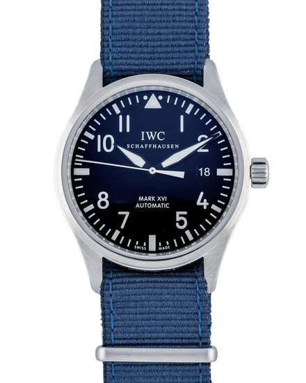 IWC Schaffhausen Pilot Mark XVI 39MM Blue Dial Rubber Strap (IW325501)