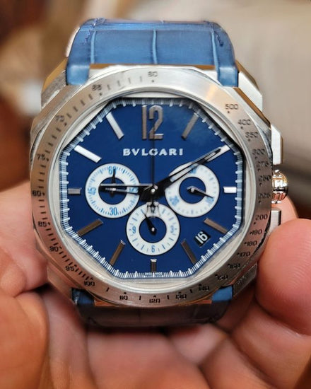 2019 Bvlgari Octo Velocissimo "Maserati" 41MM Blue Dial Leather Strap (102229)