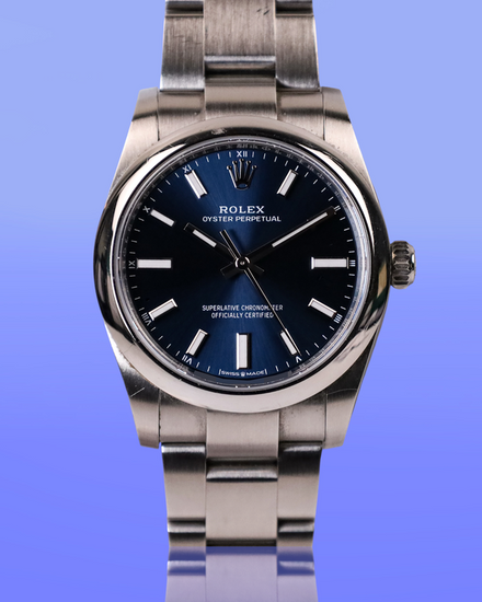 2025 Rolex Oyster Perpetual 34MM Blue Dial Oyster Bracelet (124200)