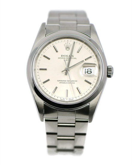 Rolex Oyster Perpetual 34MM Silver Dial Oyster Bracelet (15200)