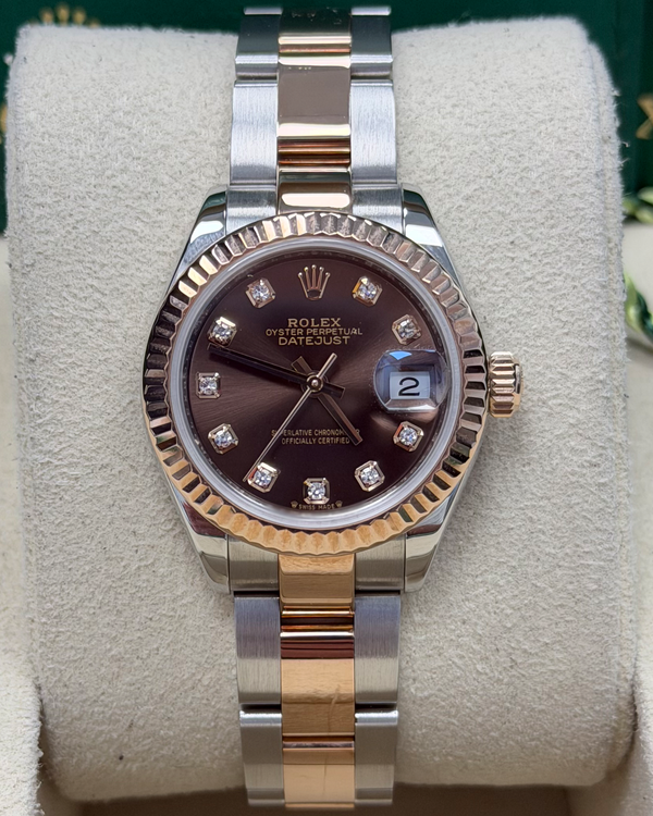 2024 Rolex Lady-Datejust 28MM Chocolate Dial Two-Tone Oyster Bracelet (279171)