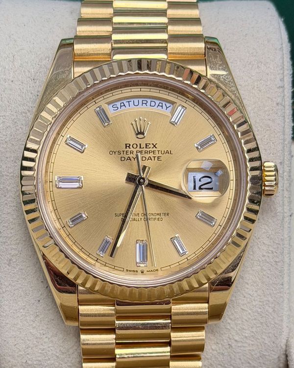 2022 Rolex Day-Date 40MM Champagne Dial Yellow Gold President Bracelet (228238)