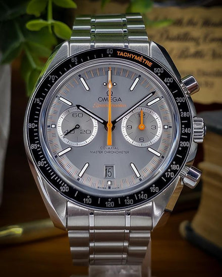 No Reserve - 2018 Omega Speedmaster Racing 44.25MM Grey Dial Steel Bracelet (329.30.44.51.06.001)