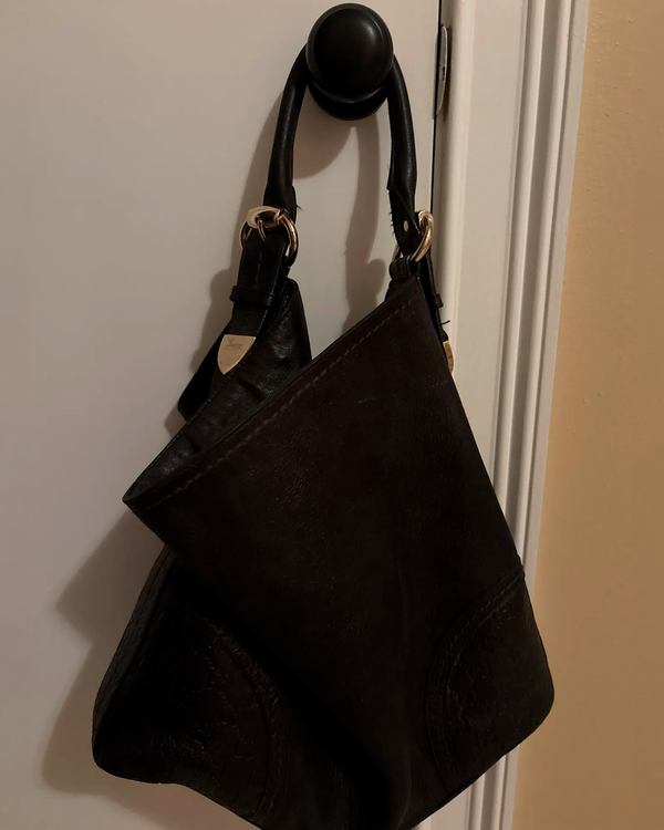 No Reserve - Gucci Soho Handbag Medium Leather Black Gold Tone Hardware Leather Strap (Handbag)
