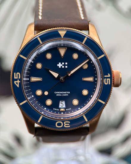 2026 Christopher Ward C65 Aquitaine Bronze 41MM Blue Dial Leather Strap (C65)