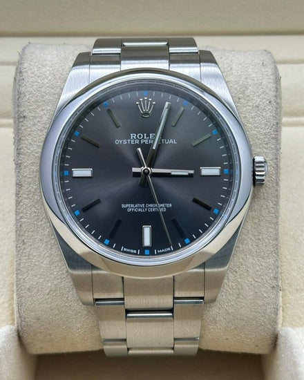 2018 Rolex Oyster Perpetual 39MM Slate Dial Oyster Bracelet (114300)