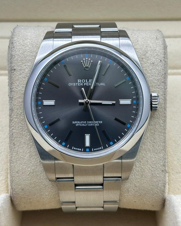 2018 Rolex Oyster Perpetual 39MM Slate Dial Oyster Bracelet (114300)