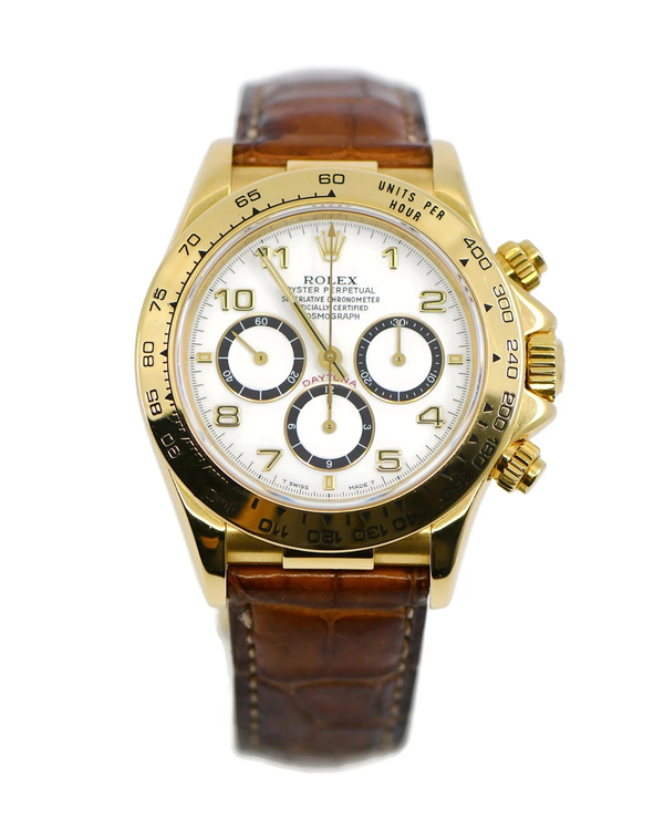 Rolex Cosmograph Daytona "Panda" 40MM White Dial Leather Strap (16518)