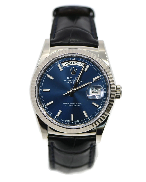 Rolex Datejust 36MM Blue Dial Leather Strap (118139)