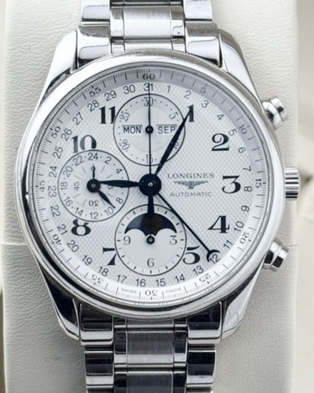 2019 Longines Master Collection Moonphase Chronograph 40MM Silver Dial Steel Bracelet (L2.673.4.78.6)