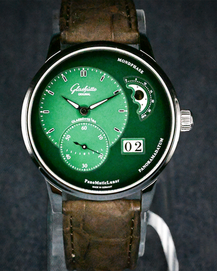 2025 Glashütte Original PanoMaticLunar 40MM Green Dial Leather Strap (1-90-02-13-32-62)