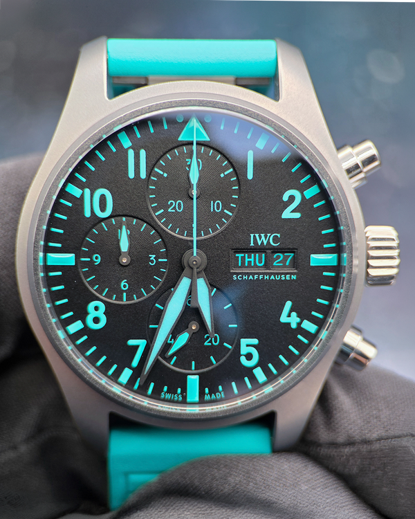 No Reserve - 2022 IWC Schaffhausen Pilot Chronograph "Mercedes AMG Petronas F1" 41MM Black Dial Rubber Strap (IW388108)
