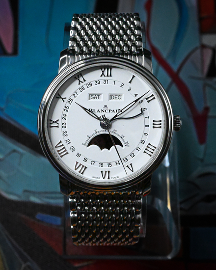 2018 Blancpain Villeret Quantième Complet 40MM White Dial Steel Bracelet (6654A-1127-MMB)