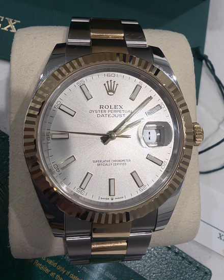 2025 Rolex Datejust 41MM Silver Dial Two-Tone Oyster Bracelet (126333)