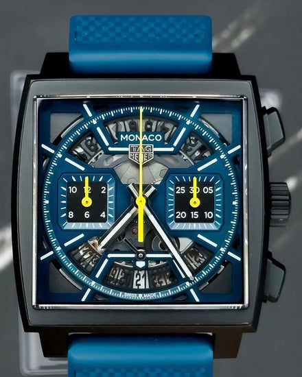 2024 Tag Heuer Monaco Titanium 39MM Skeleton Dial Rubber Strap (CBL2188.FT6261)