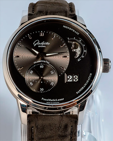 2025 Glashütte Original PanoMaticLunar 40MM Grey Dial Leather Strap (1-90-02-43-32-62)