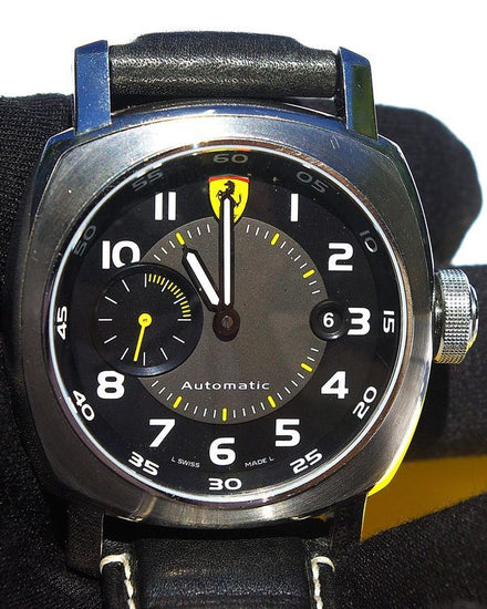 2009 Panerai Ferrari "Granturismo 45 Scuderia" L.E. 45MM Black Dial Leather Strap (FER00002)