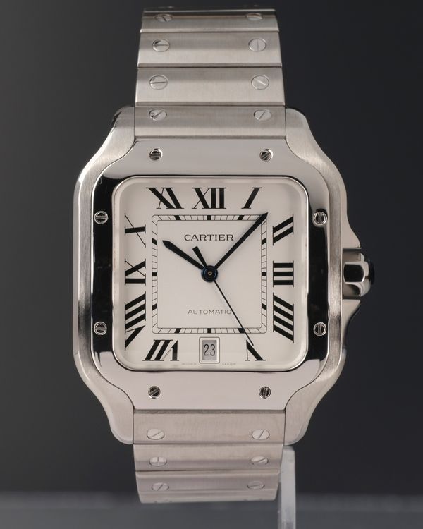 No Reserve - 2018 Cartier Santos De Cartier 39.8MM White Dial Steel Bracelet (WSSA0009)