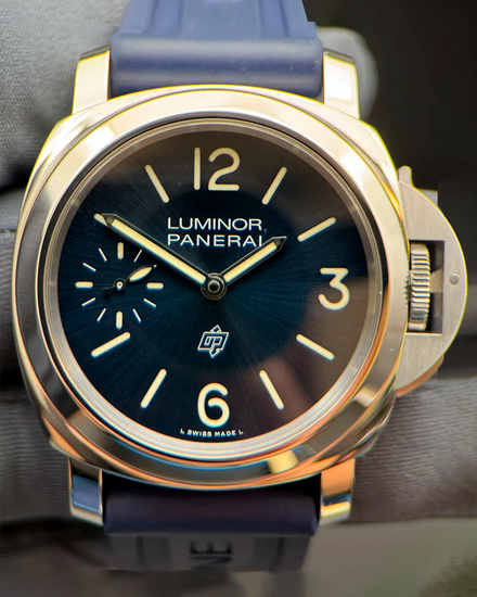 2025 Panerai Luminor Logo 44MM Blue Dial Rubber Strap (PAM01085)