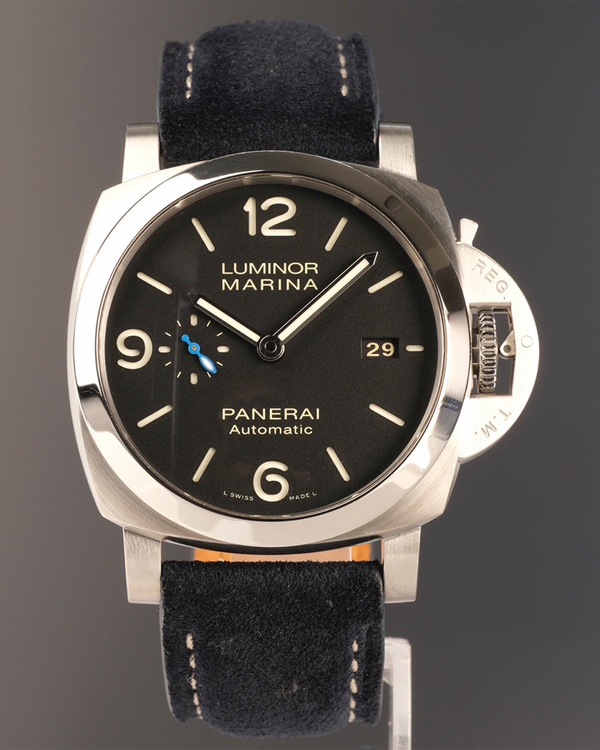 No Reserve -Panerai Luminor Marina 1950 3 Days 44MM Black Dial Leather Strap (PAM01312)