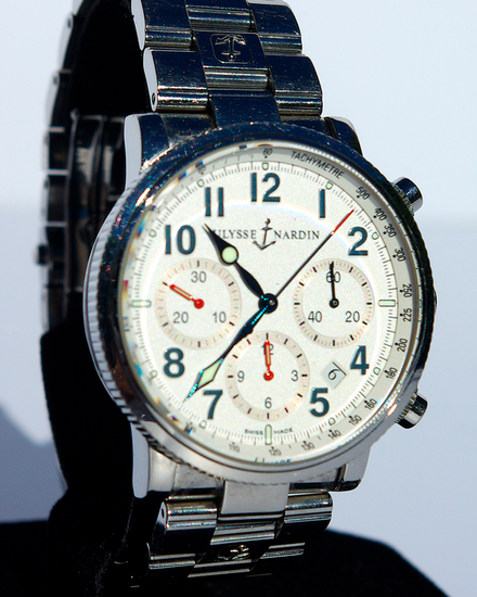 2005 Ulysse Nardin Marine Chronograph 40MM White Dial Steel Bracelet (353-88)