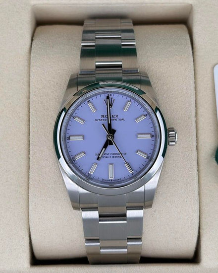 2026 Rolex Oyster Perpetual 34MM Lavender Dial Oyster Bracelet (124200)