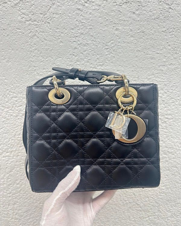 No Reserve - Dior Bag Lady Dior My ABCDior Black Leather Gold-Tone Hardware (M0538ONGE_M900)