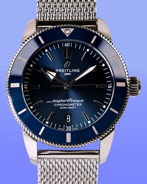 No Reserve - Breitling Superocean Heritage 44MM Blue Dial Steel Bracelet (AB2030161C1A1)