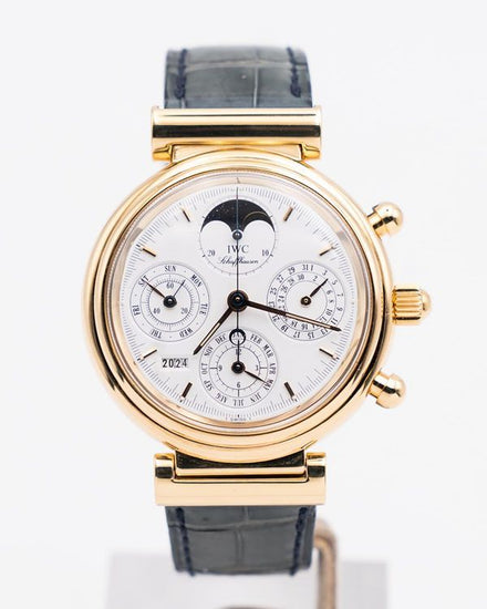 IWC Schaffhausen Da Vinci Perpetual Calendar 39MM Silver Dial Leather Strap (IW3750)