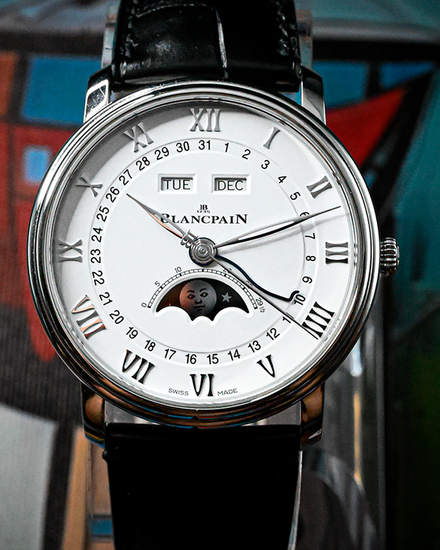2020 Blancpain Villeret Quantième Complet Phases de Lune 40MM White Dial Leather Strap (6654-1127-55B)