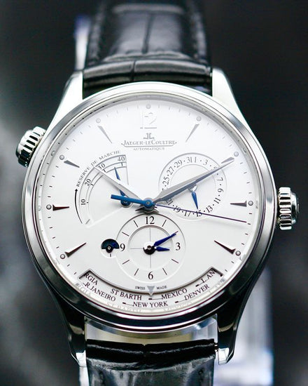 2015 Jaeger-LeCoultre Master Geographic 39MM Silver Dial Leather Strap (Q1428421)