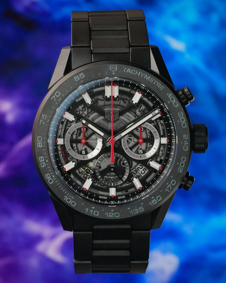 2022 Tag Heuer Carrera 45MM Skeleton Dial Ceramic Bracelet (CBG2A90.BH0653)