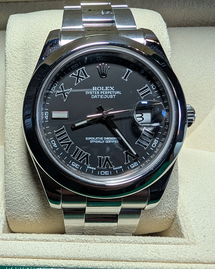 2017 Rolex Datejust II 41MM Grey Dial Oyster Bracelet (116300)